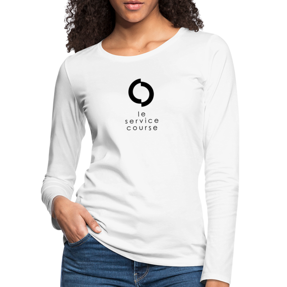 T-shirt manches longues Premium pour femme - white