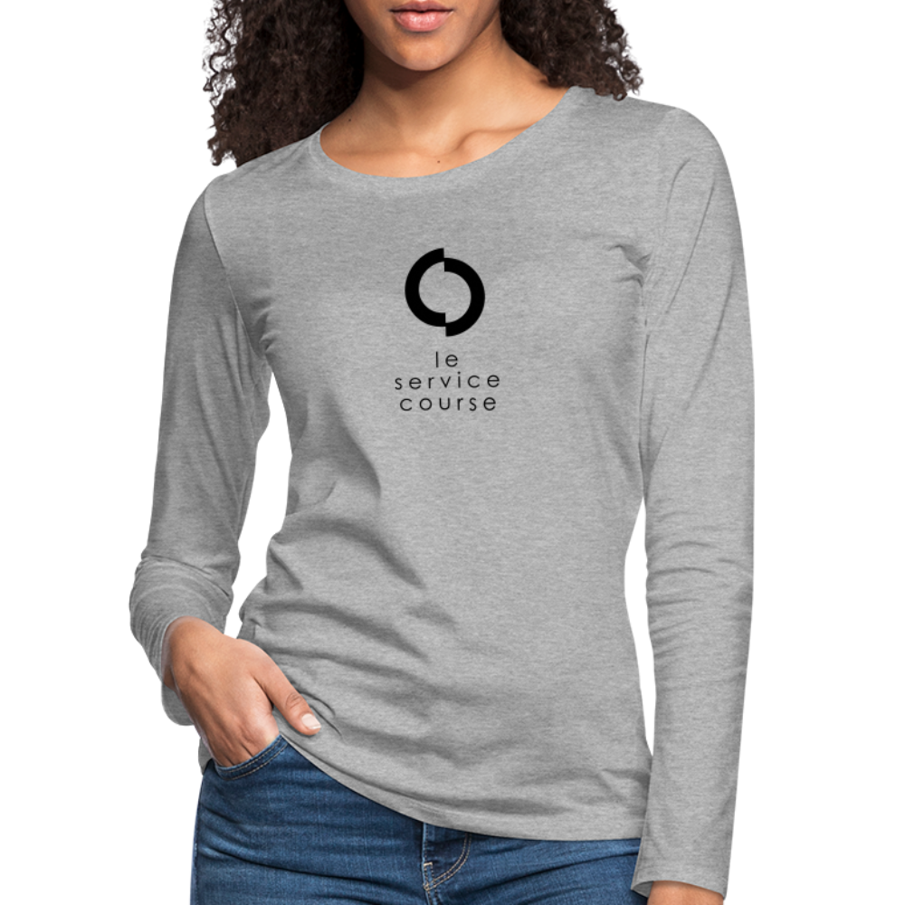 T-shirt manches longues Premium pour femme - heather grey