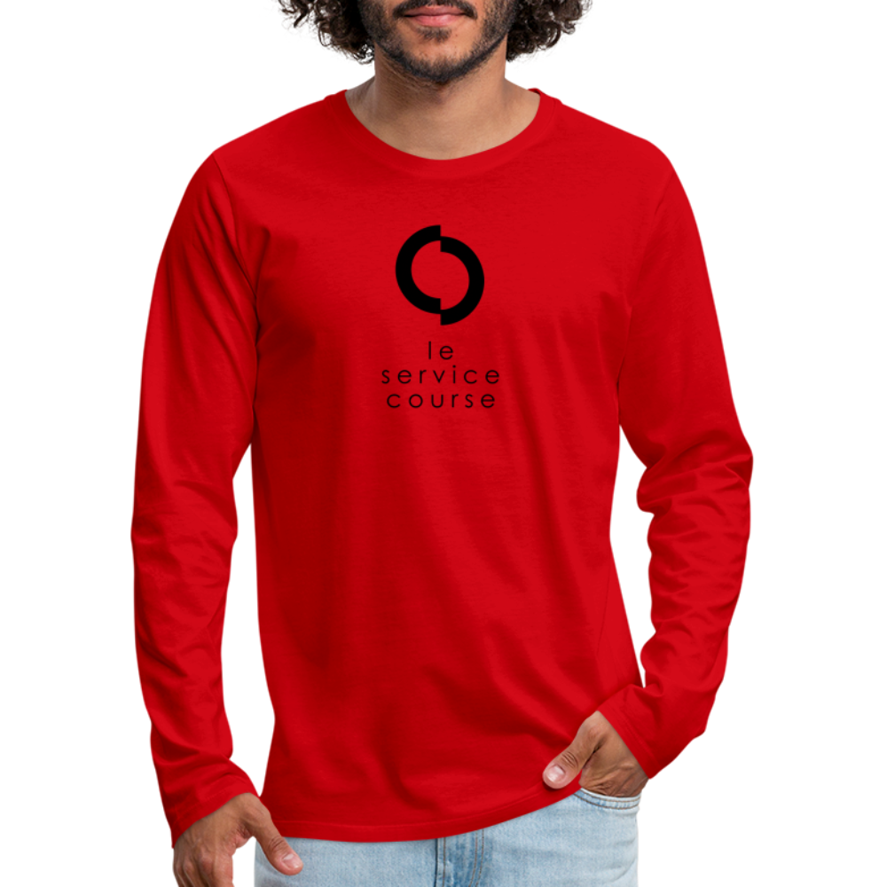 T-shirt manches longues Premium pour homme - rouge