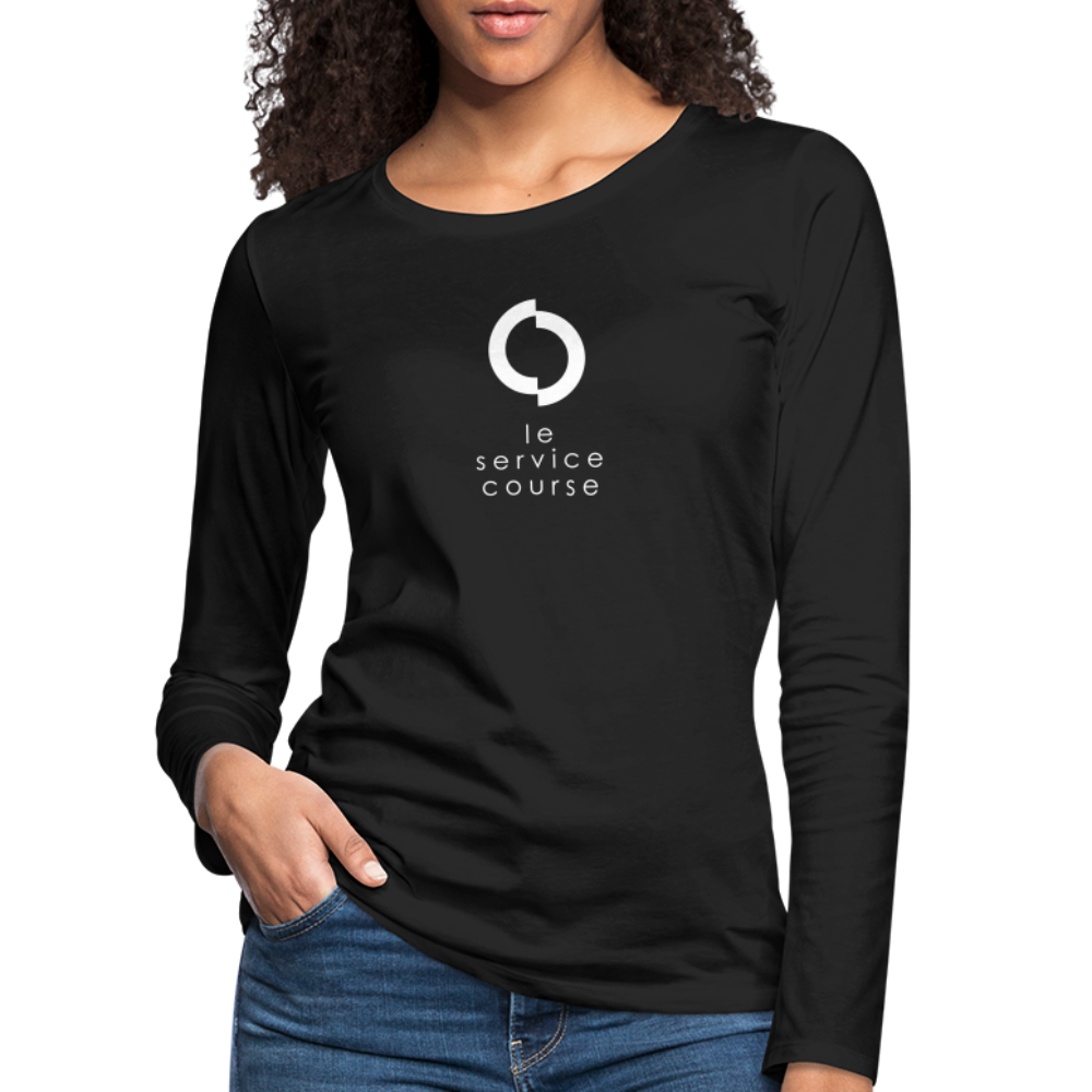 T-shirt manches longues Premium pour femme - black