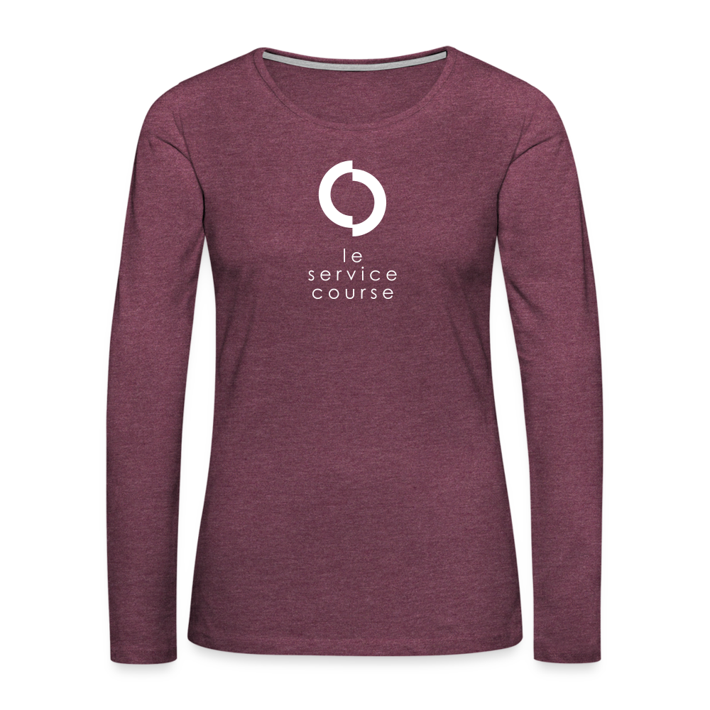 T-shirt manches longues Premium pour femme - heather burgundy