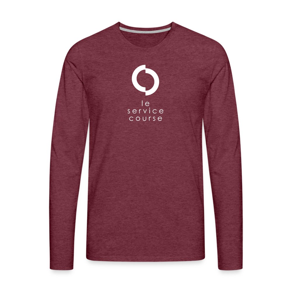 T-shirt manches longues Premium pour homme - heather burgundy