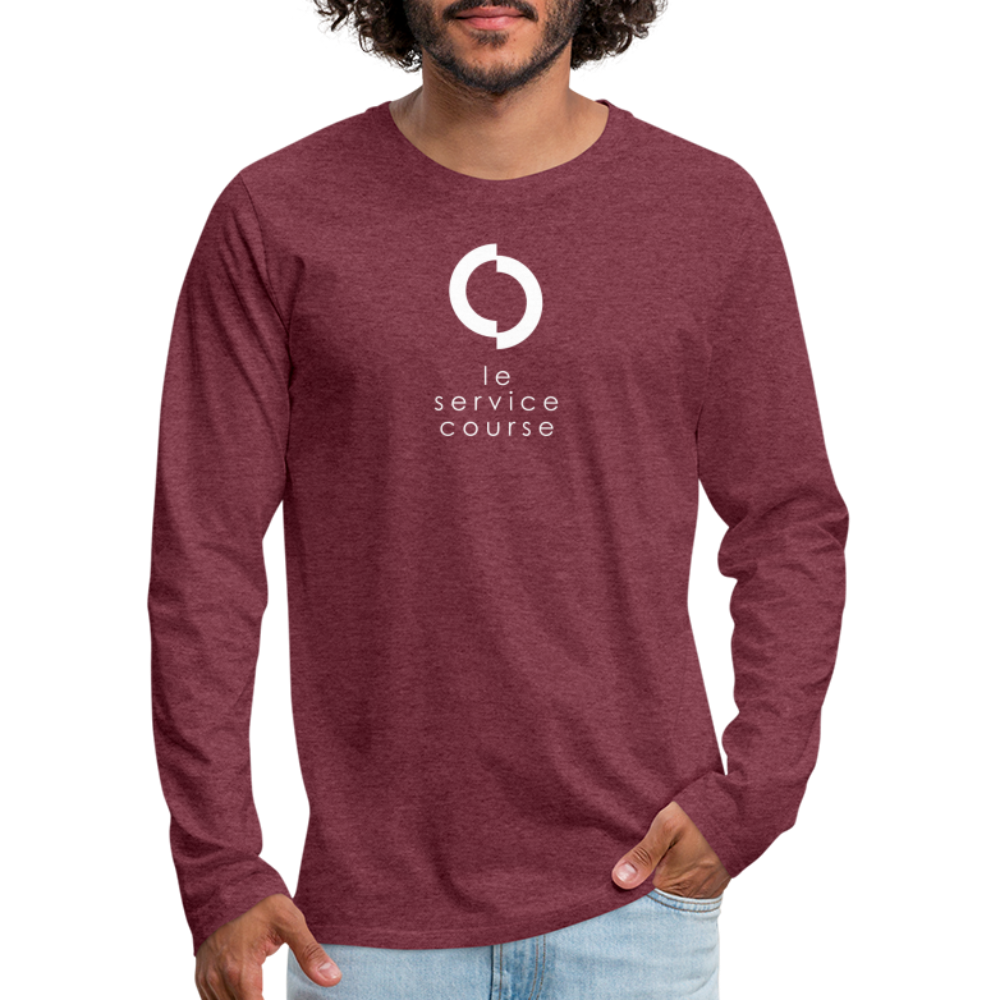 T-shirt manches longues Premium pour homme - heather burgundy