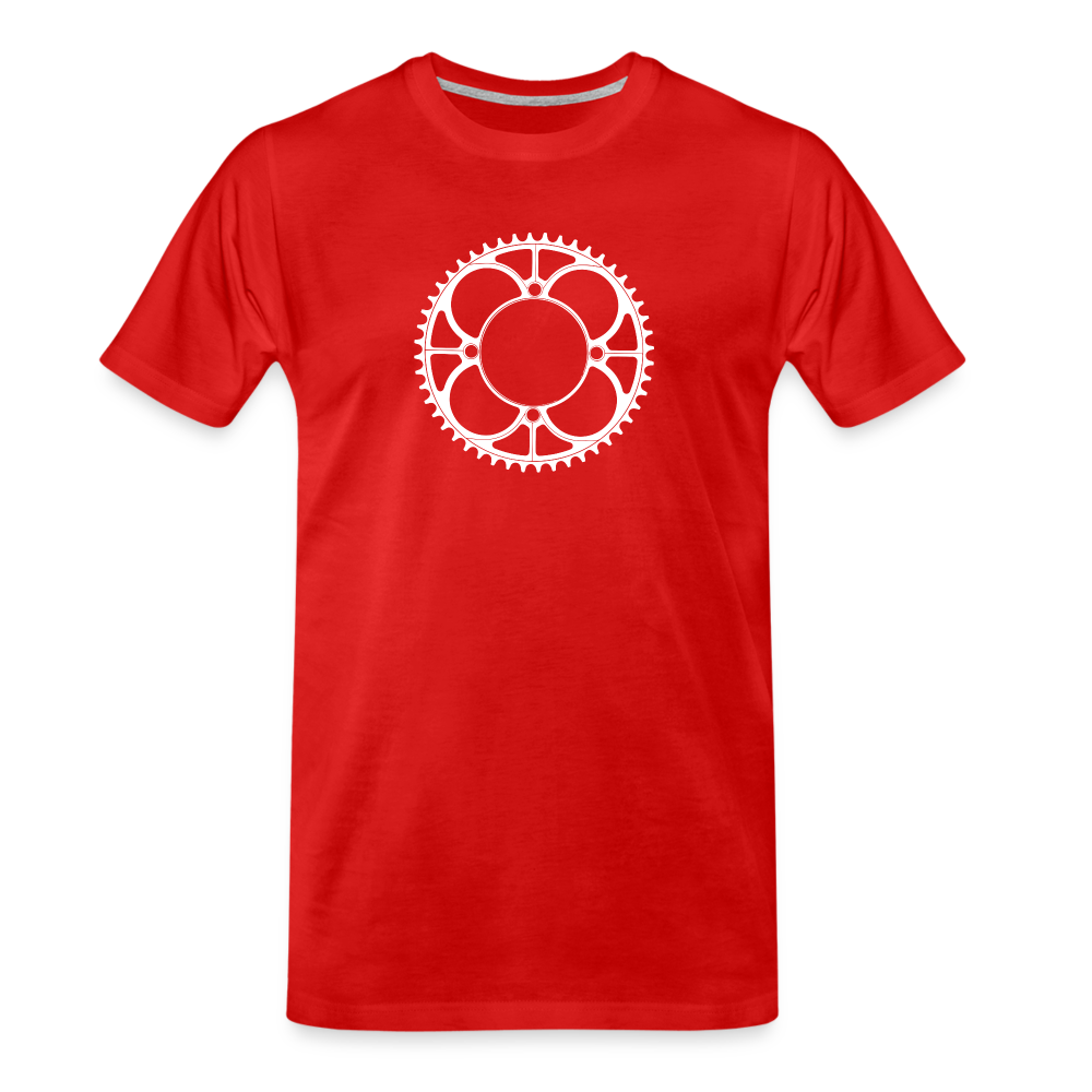 Plateau - T-shirt bio premium pour homme - blanc - rouge