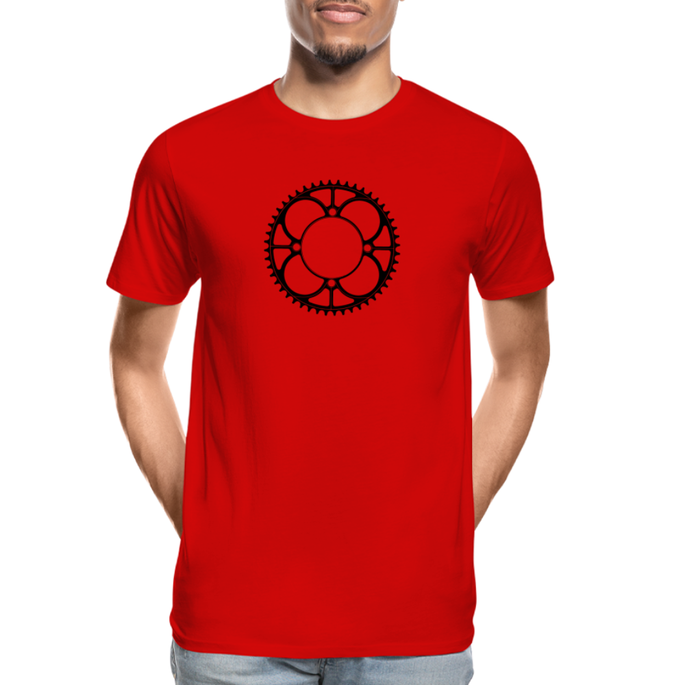 Plateau - T-shirt bio premium pour homme - noir - rouge
