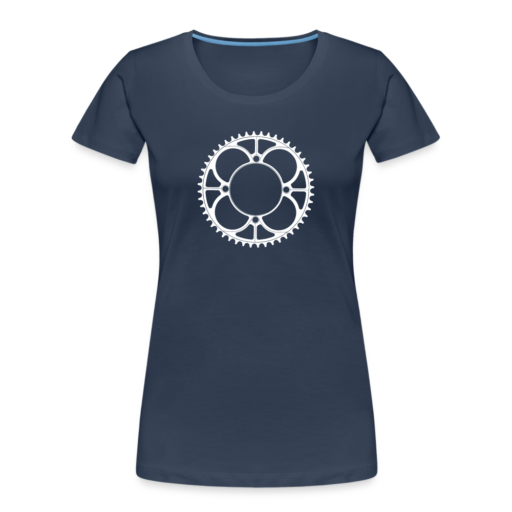 Plateau - T-shirt bio Premium pour femme - blanc - bleu marine