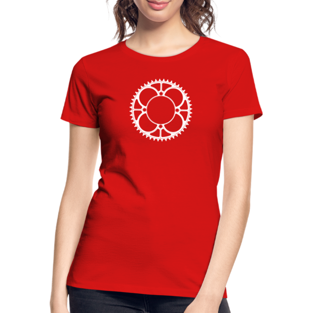 Plateau - T-shirt bio Premium pour femme - blanc - rouge