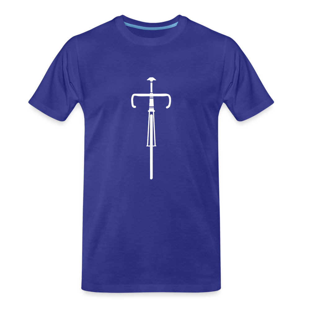 Vélo - T-shirt bio premium pour homme - blanc - bleu roi