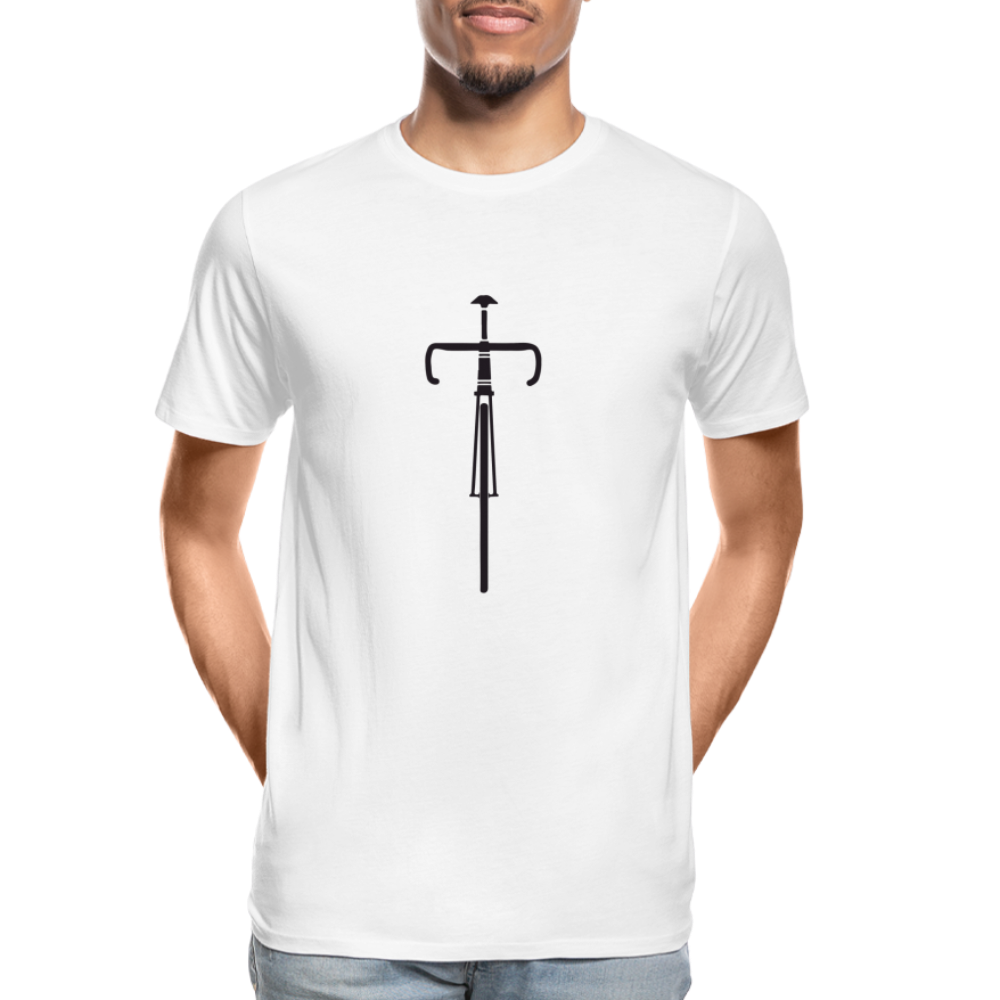 Vélo - T-shirt bio premium pour homme - noir - blanc