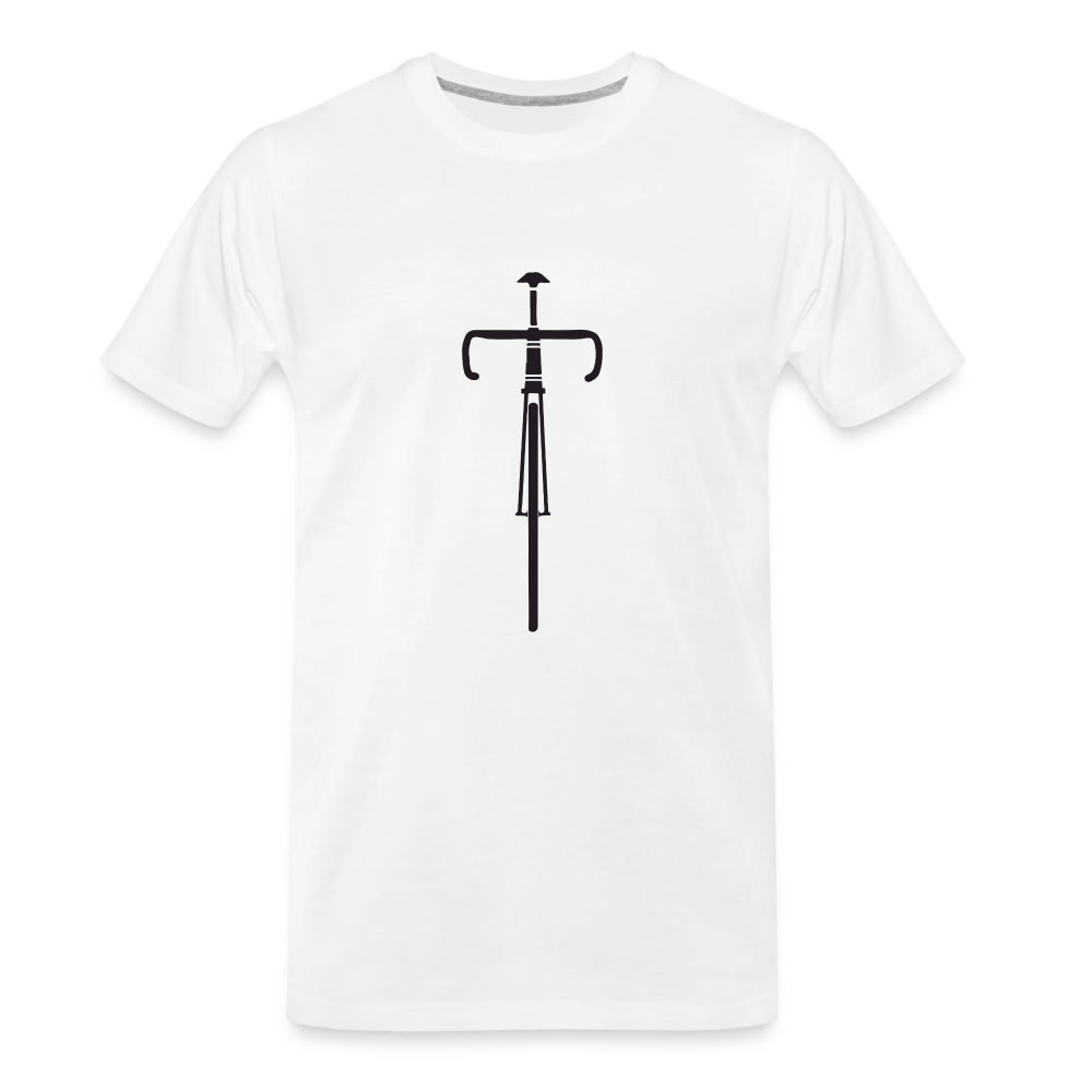 Vélo - T-shirt bio premium pour homme - noir - blanc