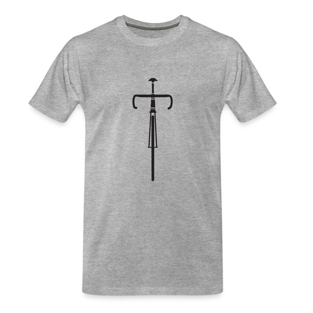 Vélo - T-shirt bio premium pour homme - noir - gris chiné