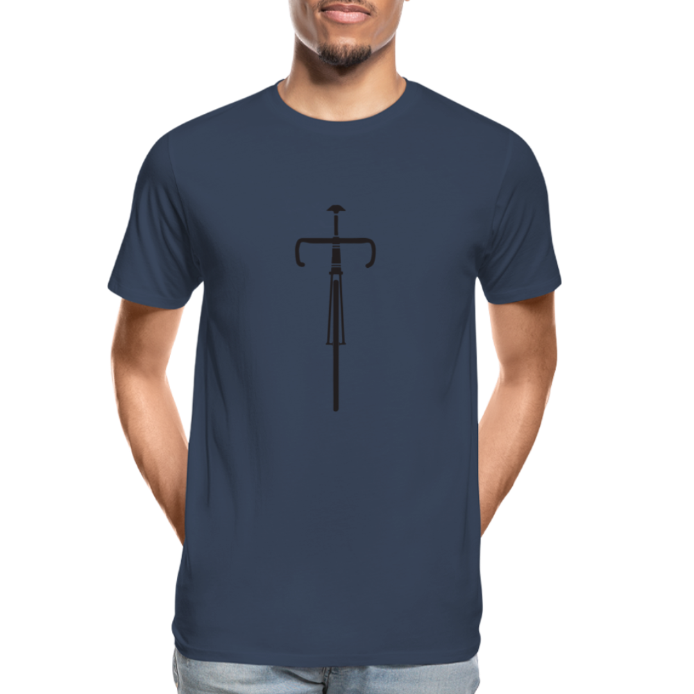 Vélo - T-shirt bio premium pour homme - noir - bleu marine