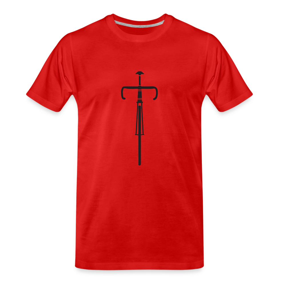 Vélo - T-shirt bio premium pour homme - noir - rouge