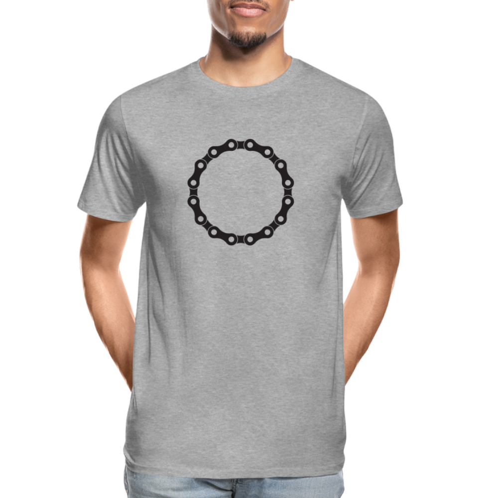 T-shirt bio Premium pour homme - chaîne noir - gris chiné