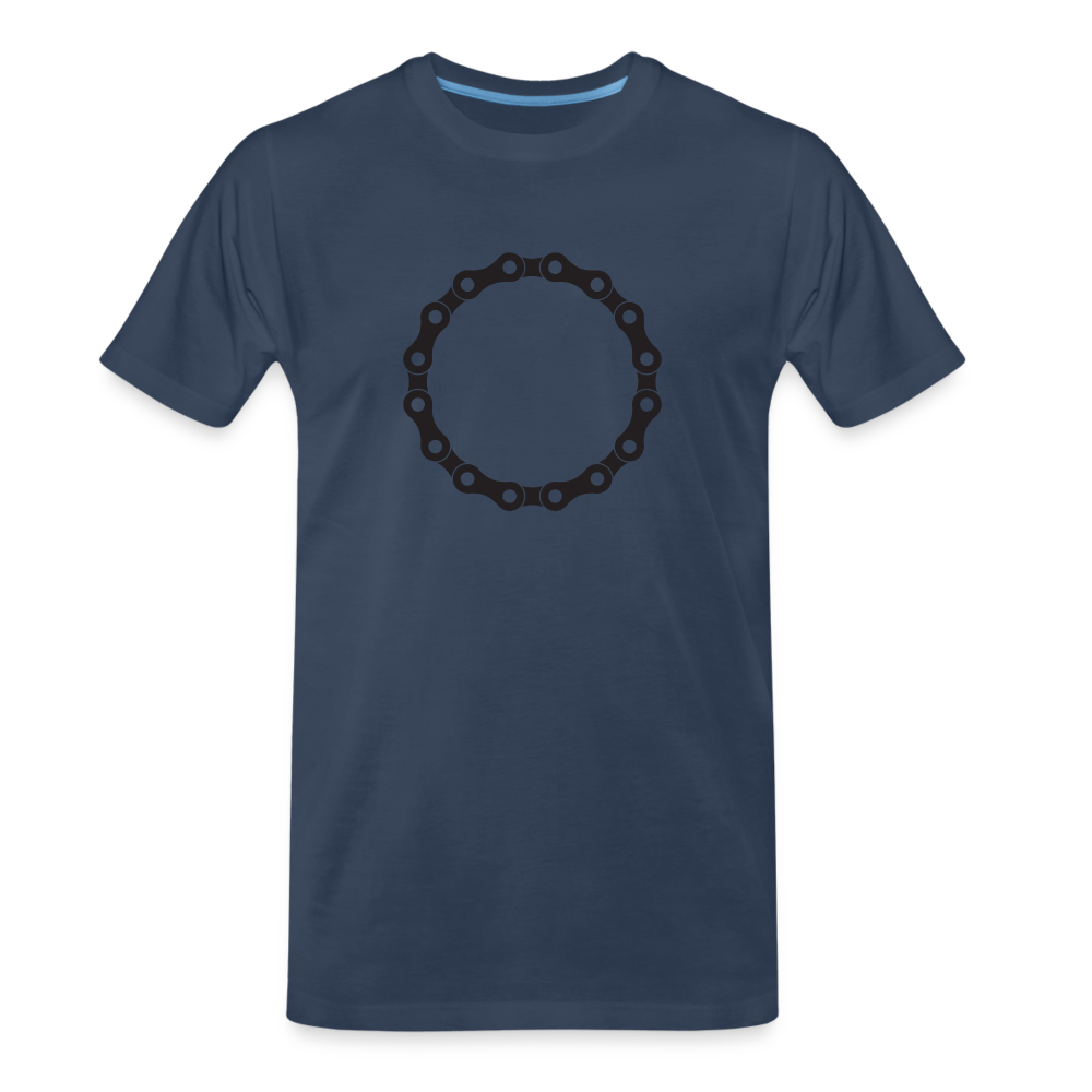 T-shirt bio Premium pour homme - chaîne noir - bleu marine