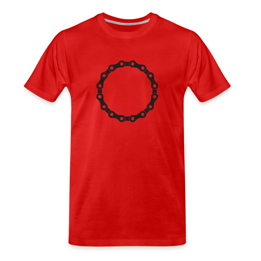 T-shirt bio Premium pour homme - chaîne noir - rouge