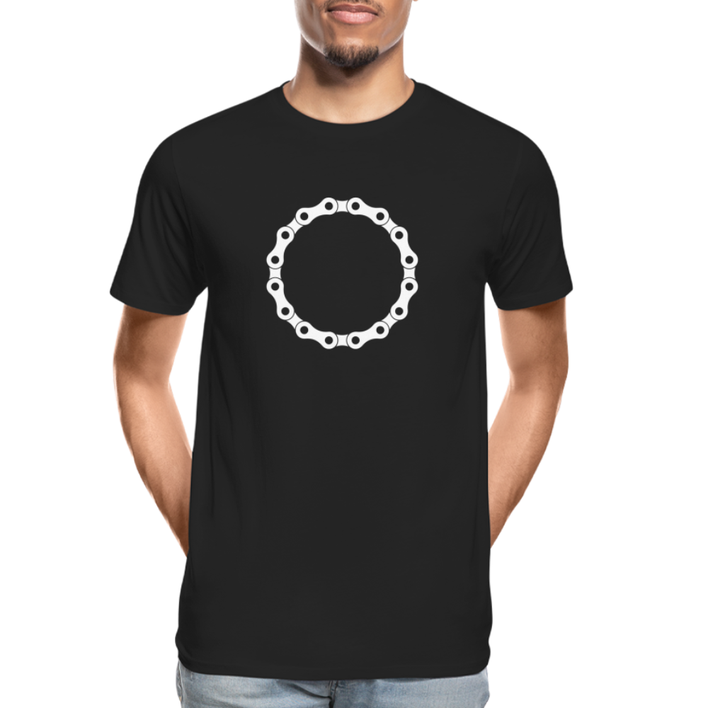 T-shirt bio Premium pour homme - chaîne blanc - noir