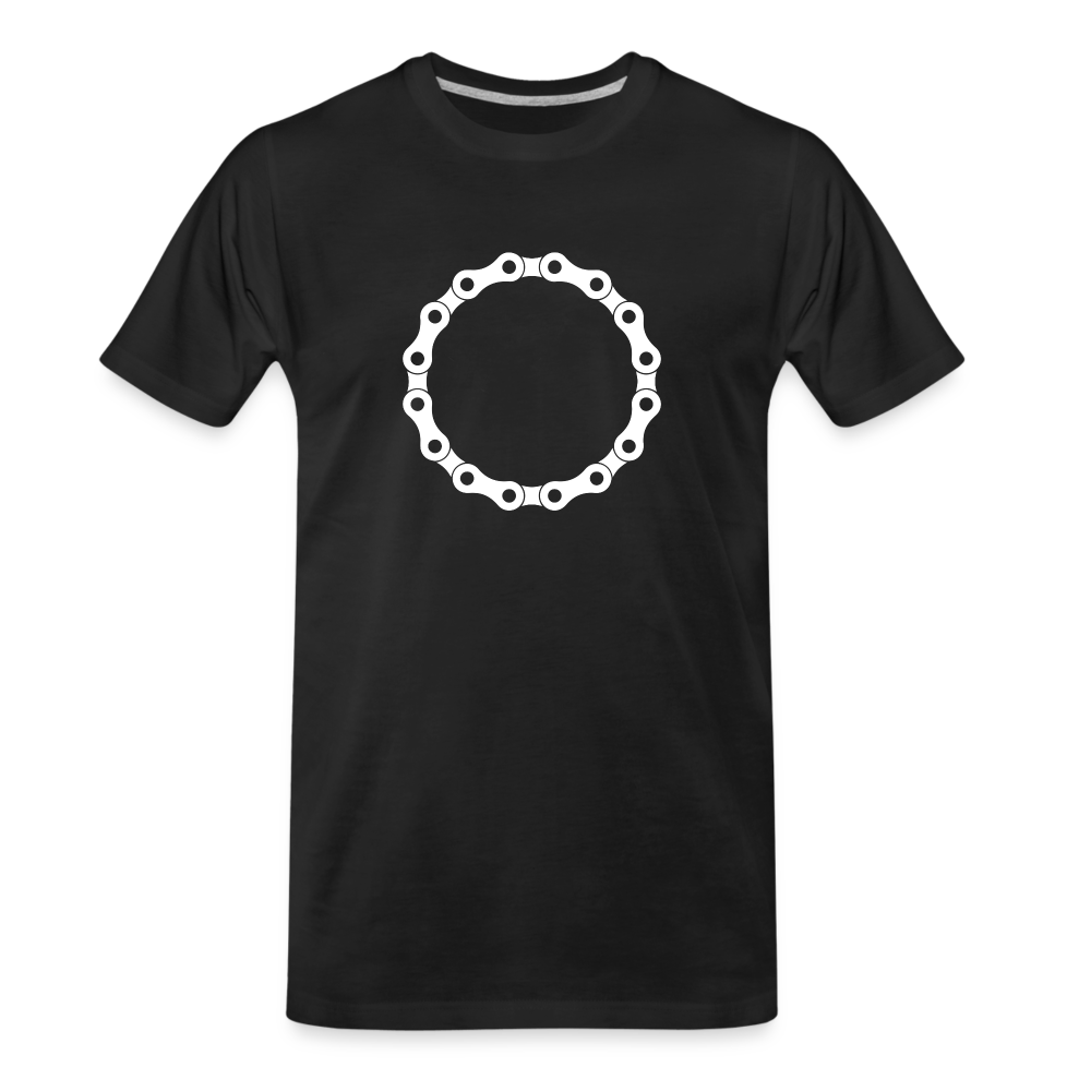 T-shirt bio Premium pour homme - chaîne blanc - noir